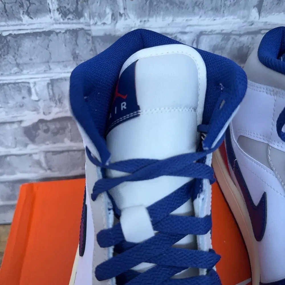 Nike Air Jordan 1 Mid Rare Air White Deep Royal Red USA DQ8426-102 Mens 11.5